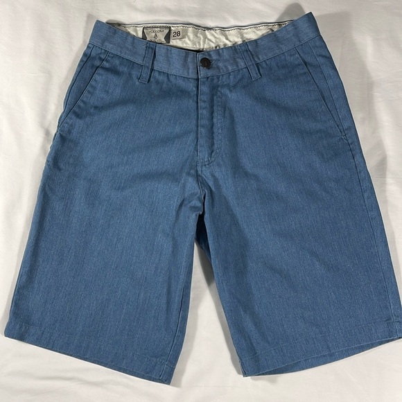 Volcom mens slate blue basic flat front 10" inseam chino shorts - size 28 - Picture 2 of 12